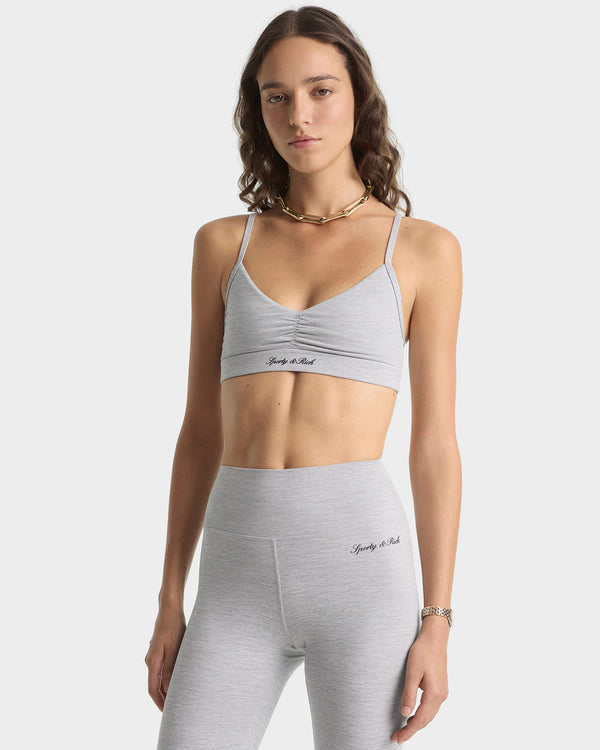 Sporty & Rich Signature Logo Legging - Heather Gray/Navy