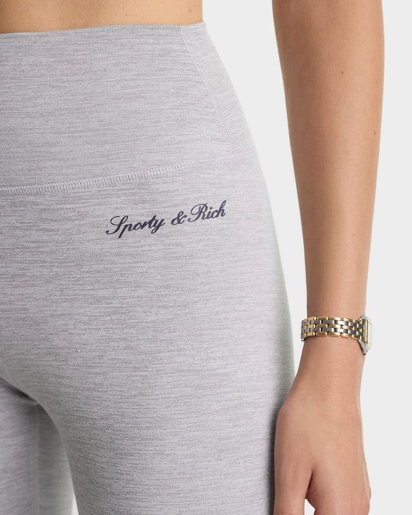 Sporty & Rich Signature Logo Legging - Heather Gray/Navy