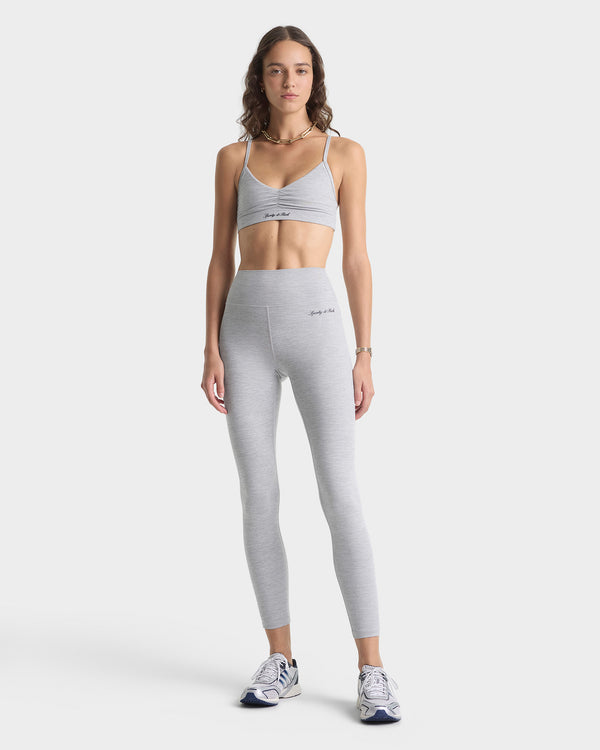 Sporty & Rich Signature Logo Mini Sports Bra - Heather Gray