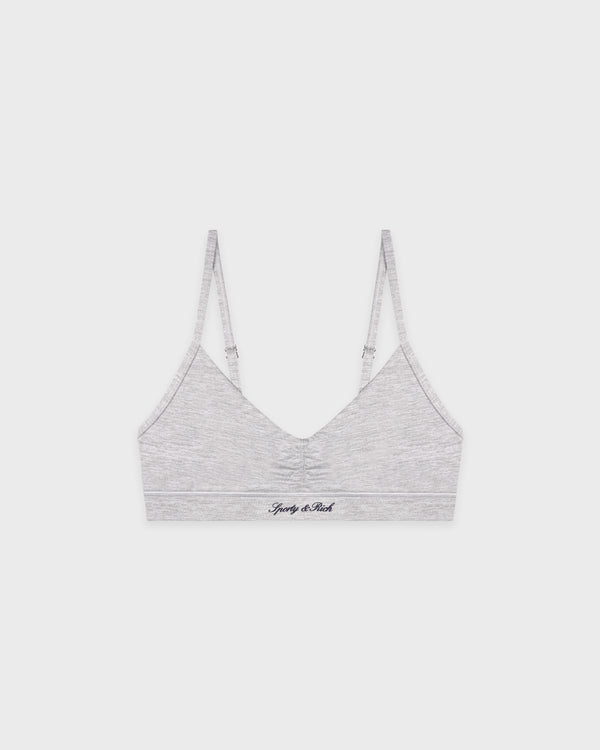 sporty & rich Signature Logo Mini Sports Bra - Heather Gray