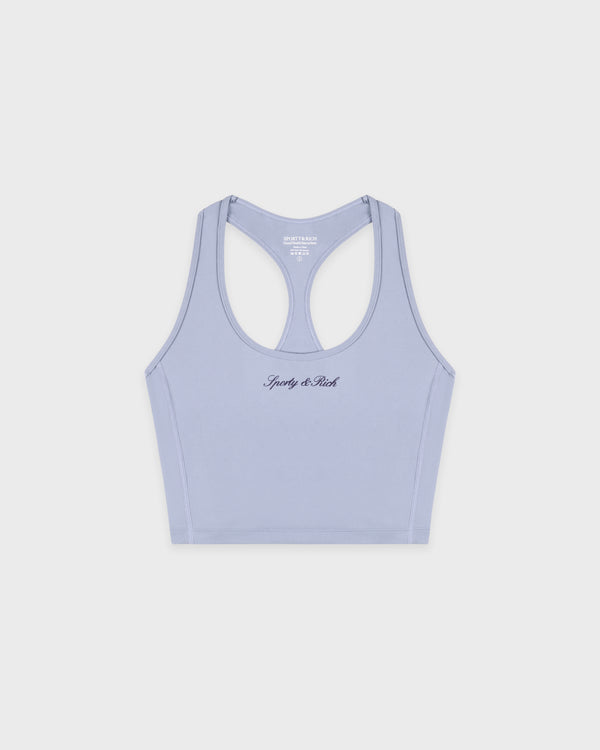 sporty & rich Signature Logo Sports Tank - Faded Blue/Navy