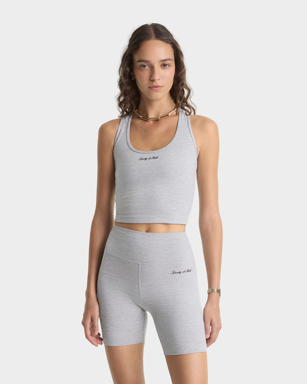 Sporty & Rich Signature Logo Sports Tank - Heather Gray
