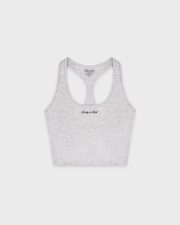 sporty & rich Signature Logo Sports Tank - Heather Gray