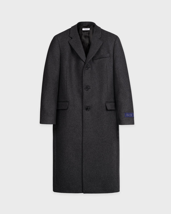 sporty & rich Signature Logo Structured Wool Coat - Dark Grey