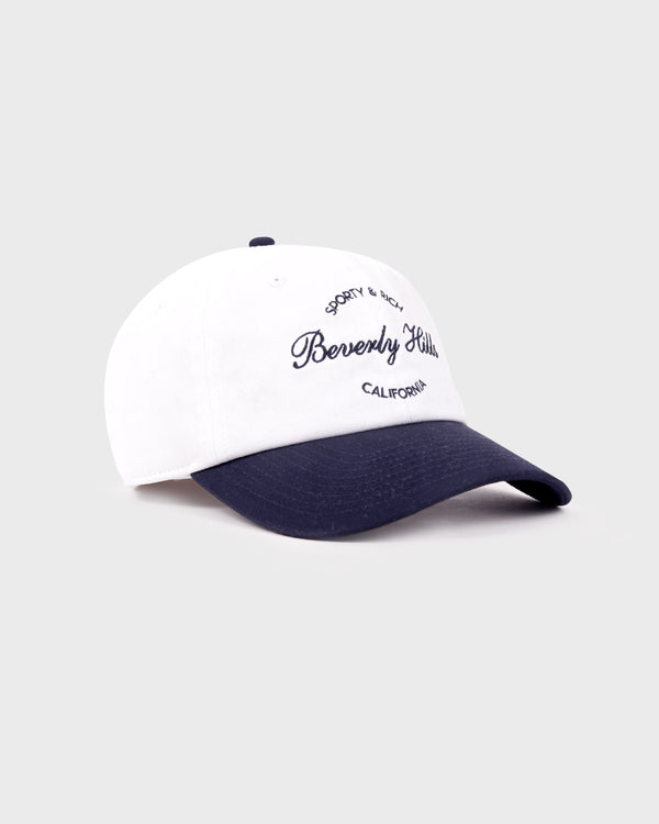 Sporty & Rich Beverly Script Hat - White/Navy