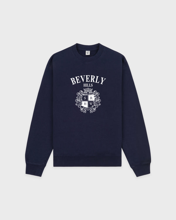sporty & rich BH Crest Crewneck - Navy/White
