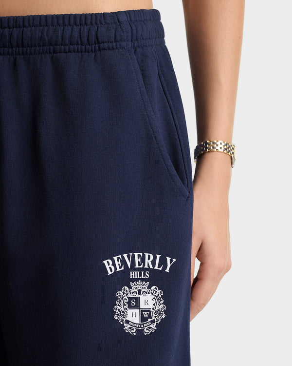 Sporty & Rich BH Crest Wide Sweatpant - Navy/White