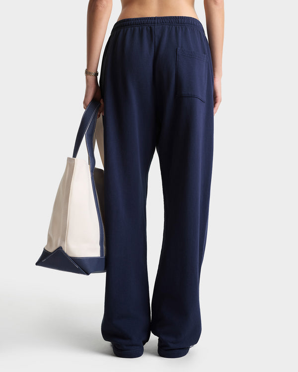 Sporty & Rich BH Crest Wide Sweatpant - Navy/White