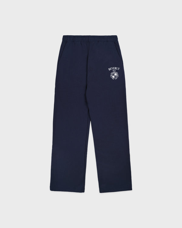 sporty & rich BH Crest Wide Sweatpant - Navy/White