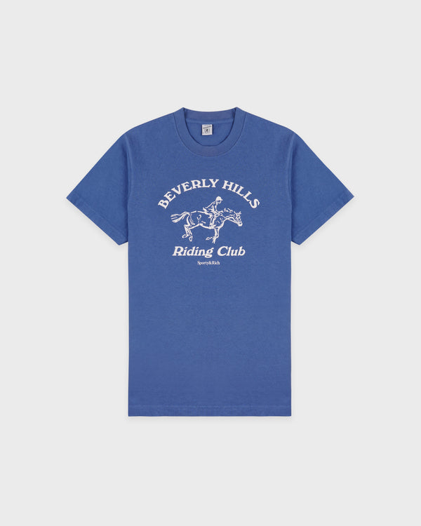 sporty & rich BH Riding Club T-Shirt - Pier Blue/Ecru