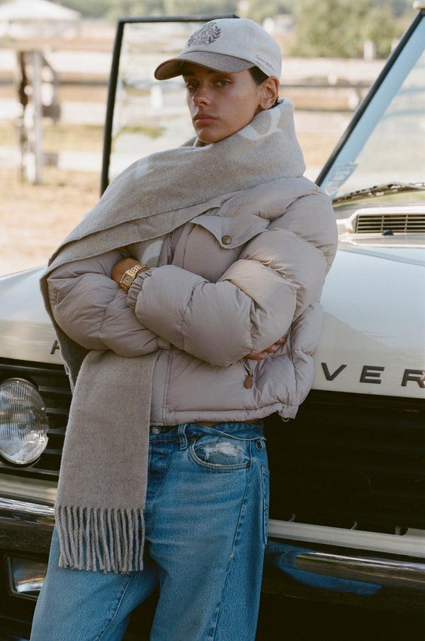 Sporty & Rich Big Serif Scarf - Ecru