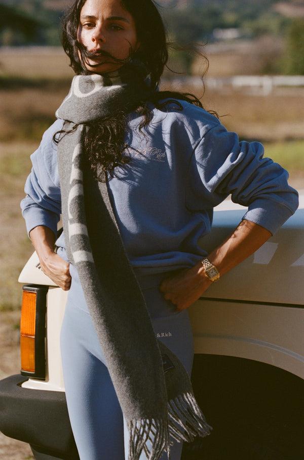 Sporty & Rich Big Serif Scarf - Gray