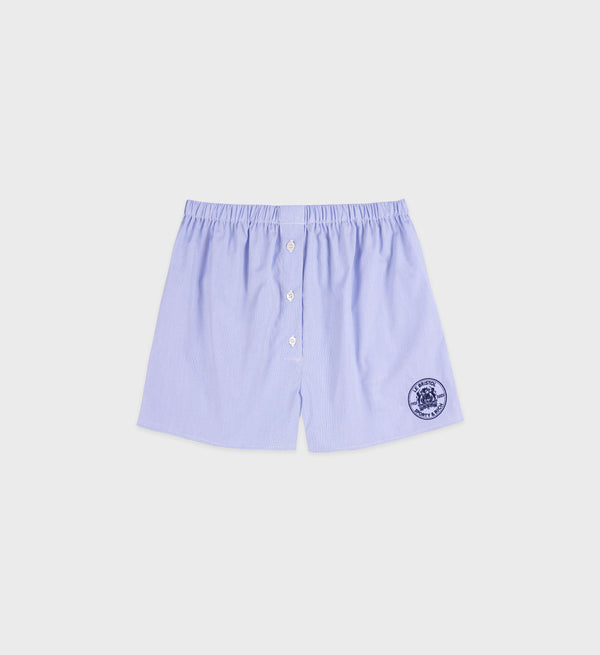 sporty & rich Bristol Crest Boxer Short - White/Navy