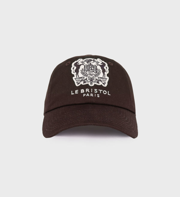 sporty & rich Bristol Crest Hat - Chocolate/Cream