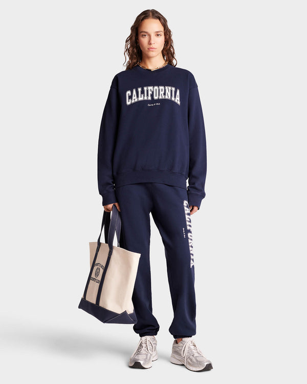 Sporty & Rich California Crewneck - Navy/White