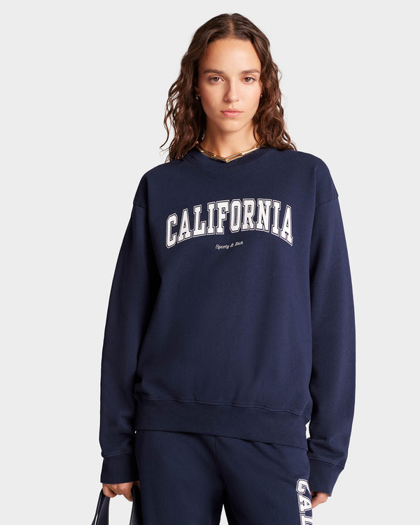 Sporty & Rich California Crewneck - Navy/White