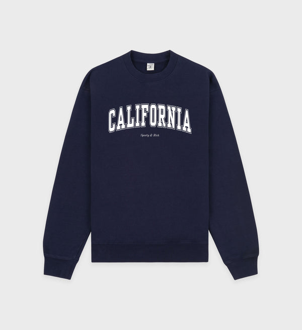 sporty & rich California Crewneck - Navy/White
