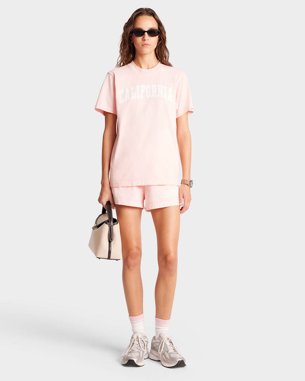 Sporty & Rich California T-Shirt - Ballet/White