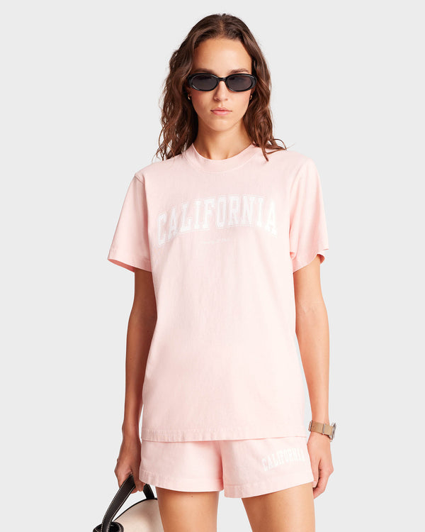 Sporty & Rich California T-Shirt - Ballet/White
