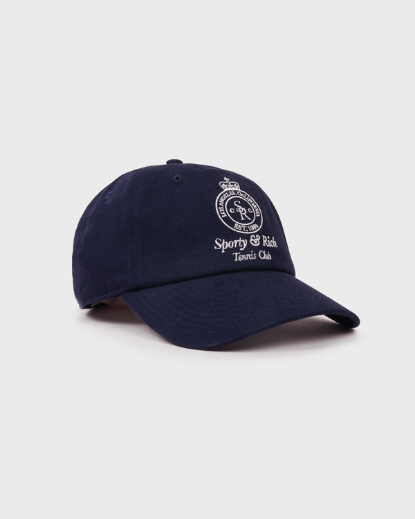 Sporty & Rich Crown Tennis Hat - Navy/White