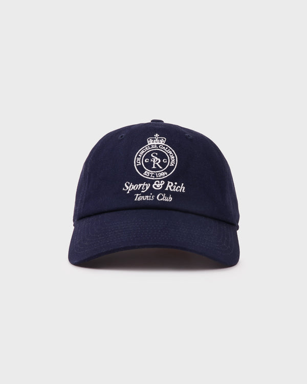 sporty & rich Crown Tennis Hat - Navy/White