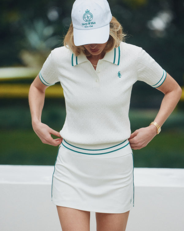 Sporty & Rich Crown Tennis Hat - White/Alpine