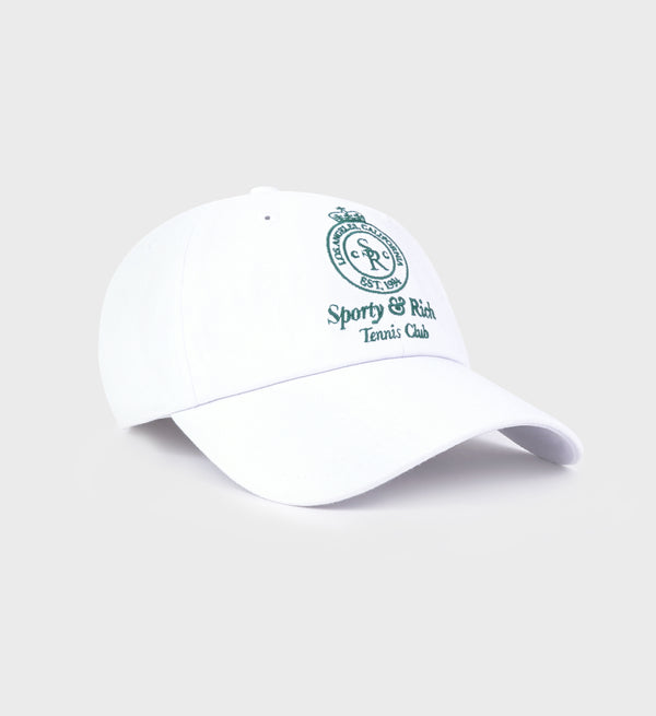 Sporty & Rich Crown Tennis Hat - White/Alpine
