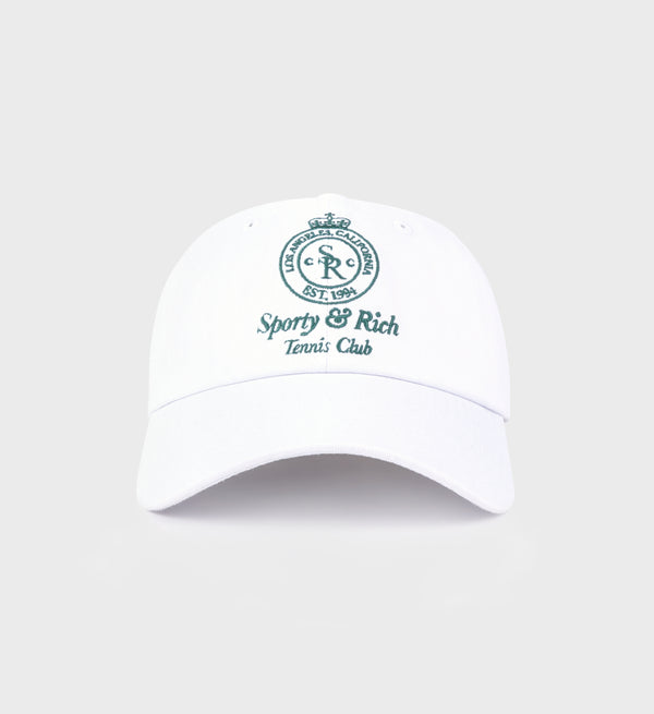 sporty & rich Crown Tennis Hat - White/Alpine