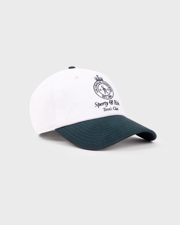 Sporty & Rich Crown Tennis Hat - White/Forest