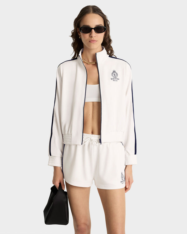 Sporty & Rich Crown Tennis Track Jacket - White/Navy