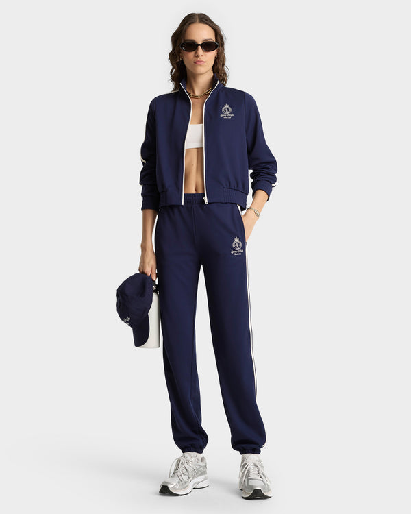 Sporty & Rich Crown Tennis Track Pant - Navy/White