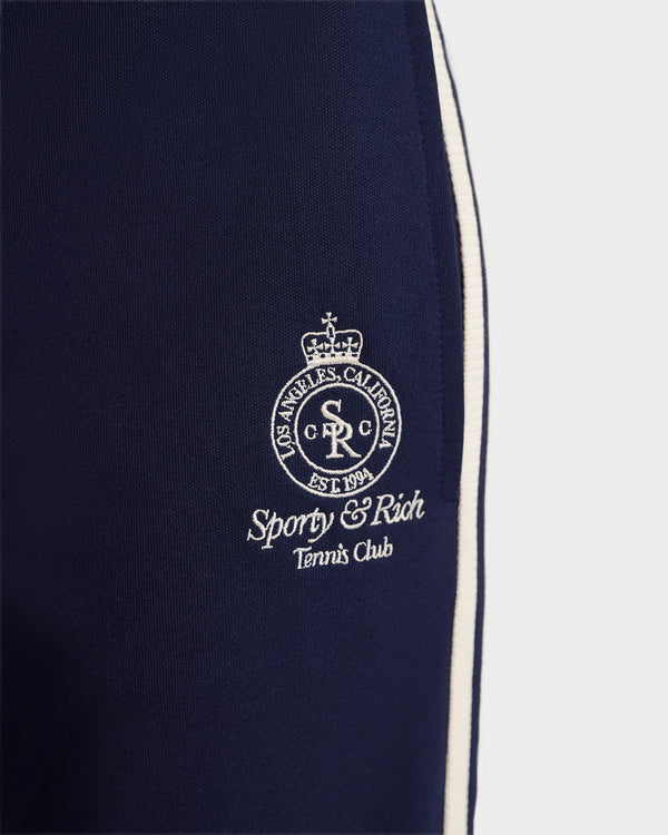 Sporty & Rich Crown Tennis Track Pant - Navy/White