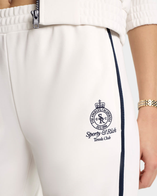 Sporty & Rich Crown Tennis Track Pant - White/Navy