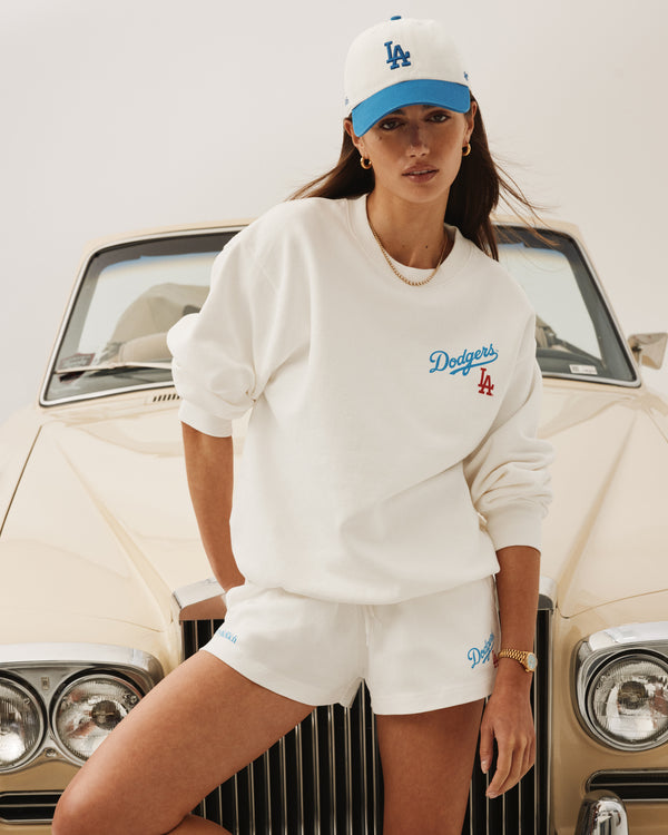 Sporty & Rich Dodgers Serif Crewneck - White/Team Blue