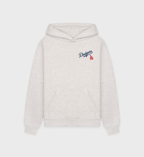 sporty & rich Dodgers Serif Hoodie - Heather Gray/Navy