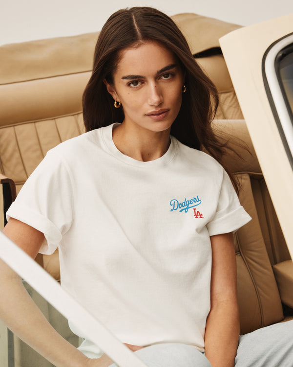 Sporty & Rich Dodgers Serif T-Shirt - White/Team Blue