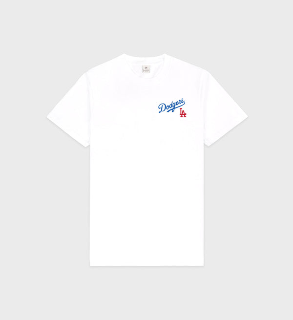 sporty & rich Dodgers Serif T-Shirt - White/Team Blue