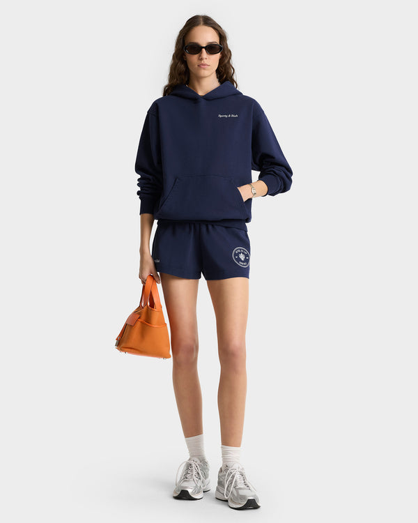 Sporty & Rich Eden Crest Hoodie - Navy/White