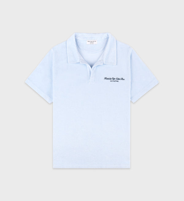 sporty & rich Eden Script Terry Polo - Ciel/Navy