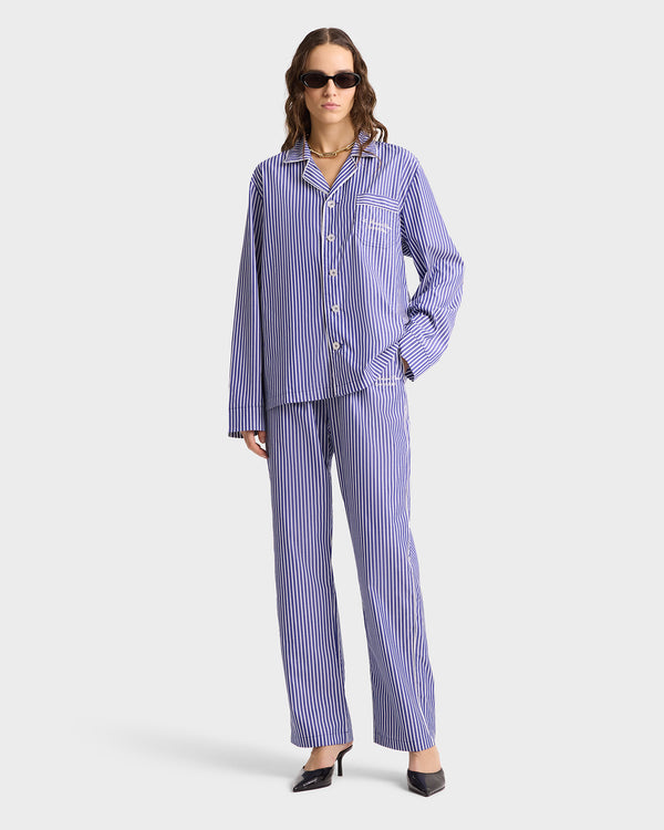 Sporty & Rich Faubourg Pyjama Top - Navy/White
