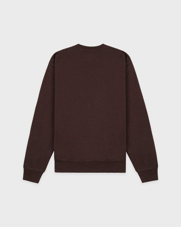 Sporty & Rich H&W Crest Crewneck - Chocolate/Ecru