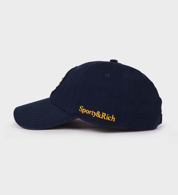 Sporty & Rich H&W Crest Hat - Navy/Ruby/Gold