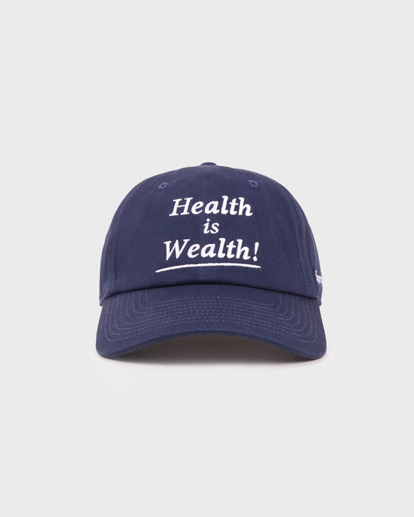 sporty & rich Health is Wealth Hat - Light Navy/White