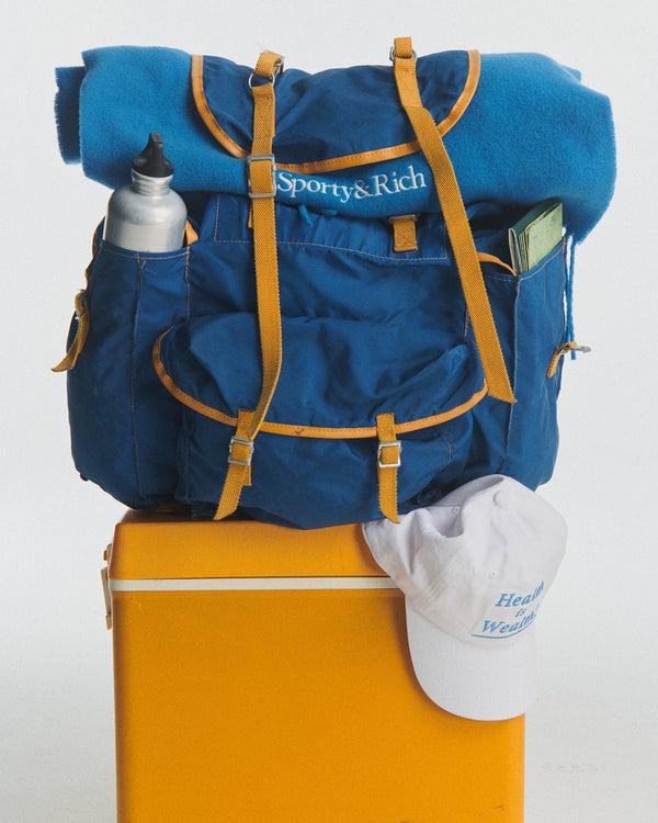 Sporty & Rich Health Is Wealth Hat - White/Azure