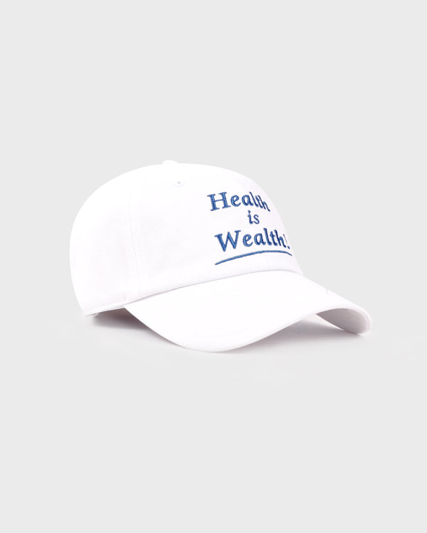 Sporty & Rich Health Is Wealth Hat - White/Azure