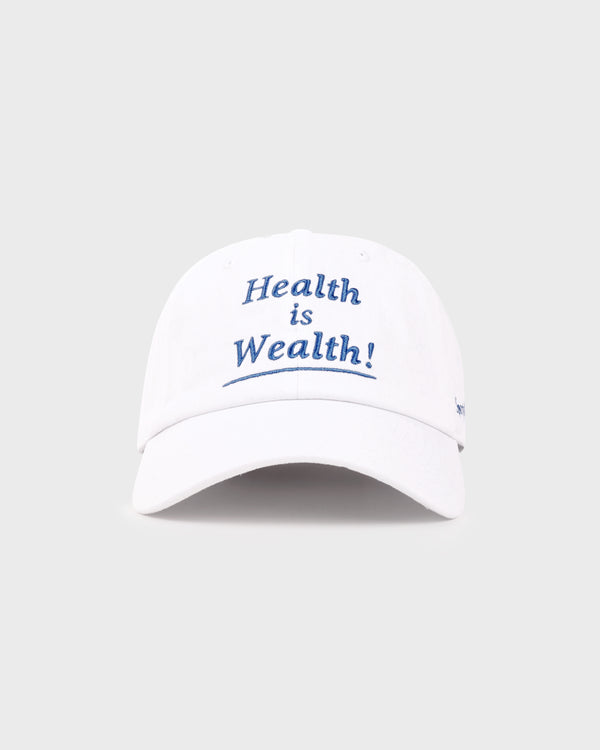 sporty & rich Health is Wealth Hat - White/Azure