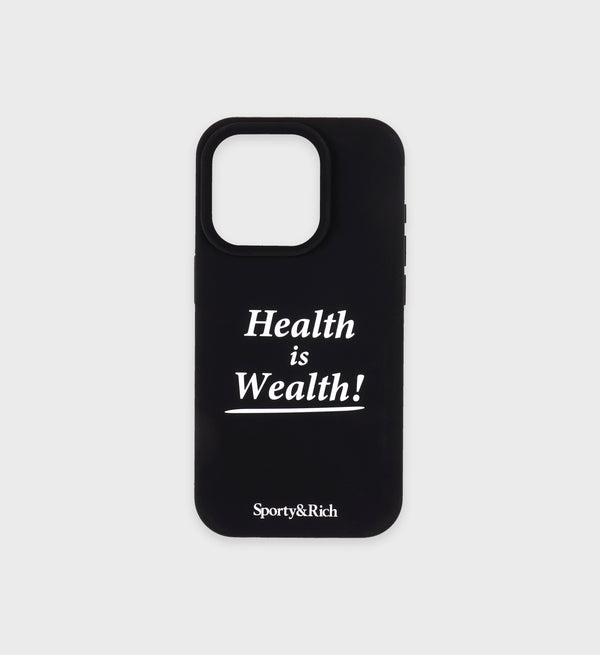 sporty & rich Health is Wealth iPhone Case - Black