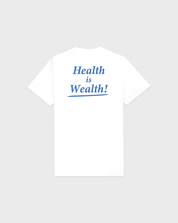 Sporty & Rich Health Is Wealth T-Shirt - White/Azure
