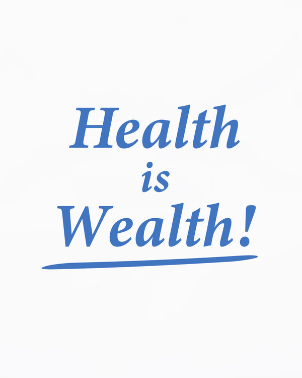 Sporty & Rich Health Is Wealth T-Shirt - White/Azure