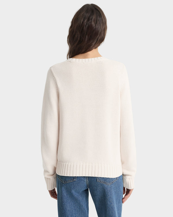 Sporty & Rich Horse Knitted Sweater - Ecru/Chocolate